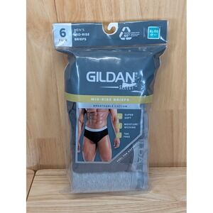 Gildan Select Mens 6 Pack Mid Rise Briefs Breathable Cotton XL